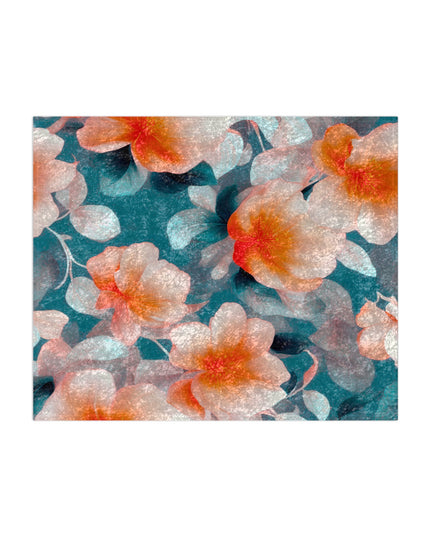 Orange Blossom Floral Bunch Crushed Velvet Blanket, 50" x 60"