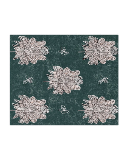 Soft White Floral Butterflies 50" x 60" Crushed Velvet Blanket