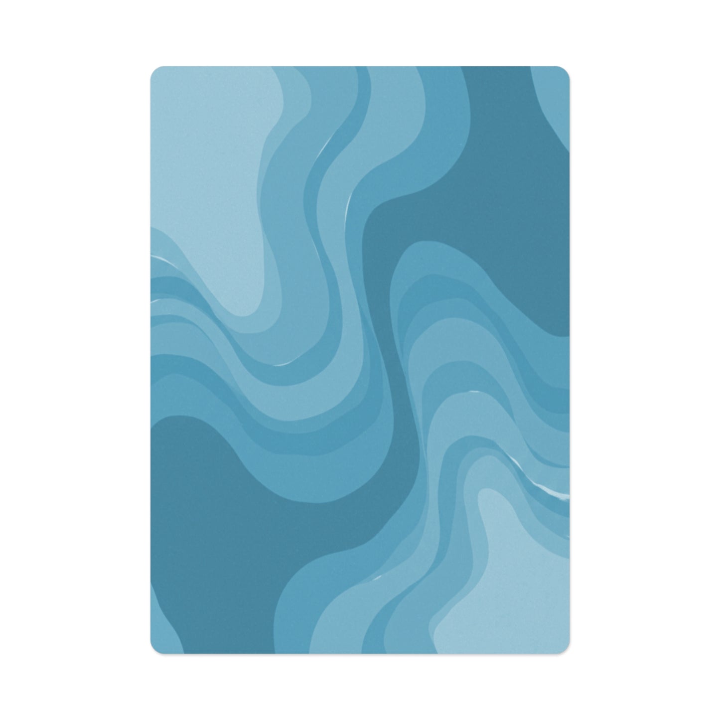 Sky Blue Wavey Poker Cards
