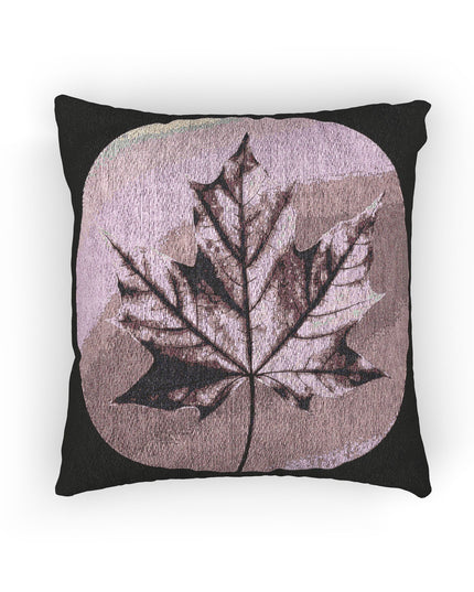 Magenta Maple Leaf Woven Pillow, 17" x 18"