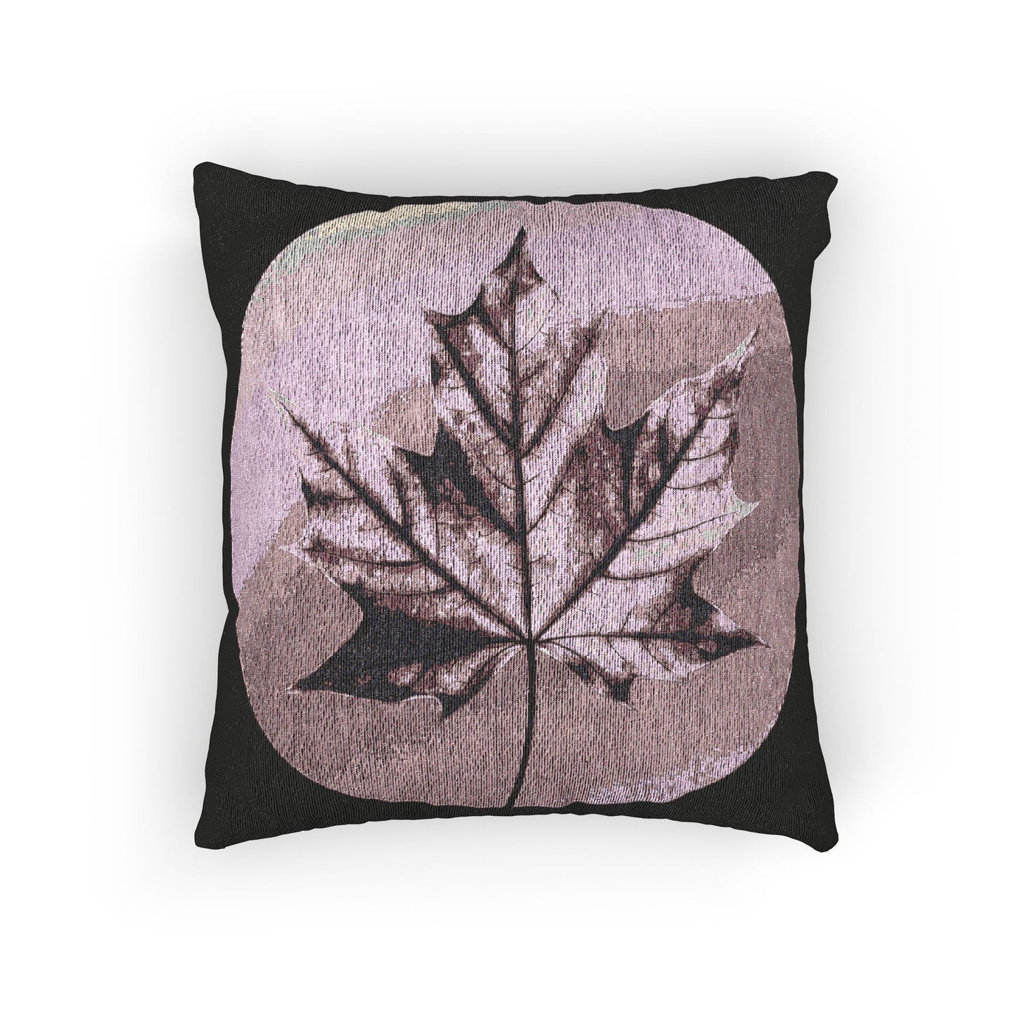 Magenta Maple Leaf Woven Pillow, 17" x 18"