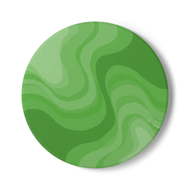 Greenie Meanie Wavey 4" x 4" Round Ceramic Coaster
