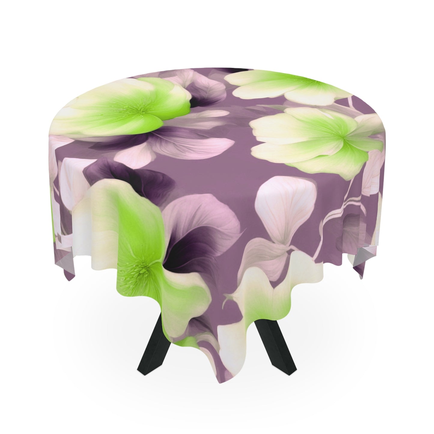 Lime Lavender Floral Bunch Tablecloth, 55" x 55"