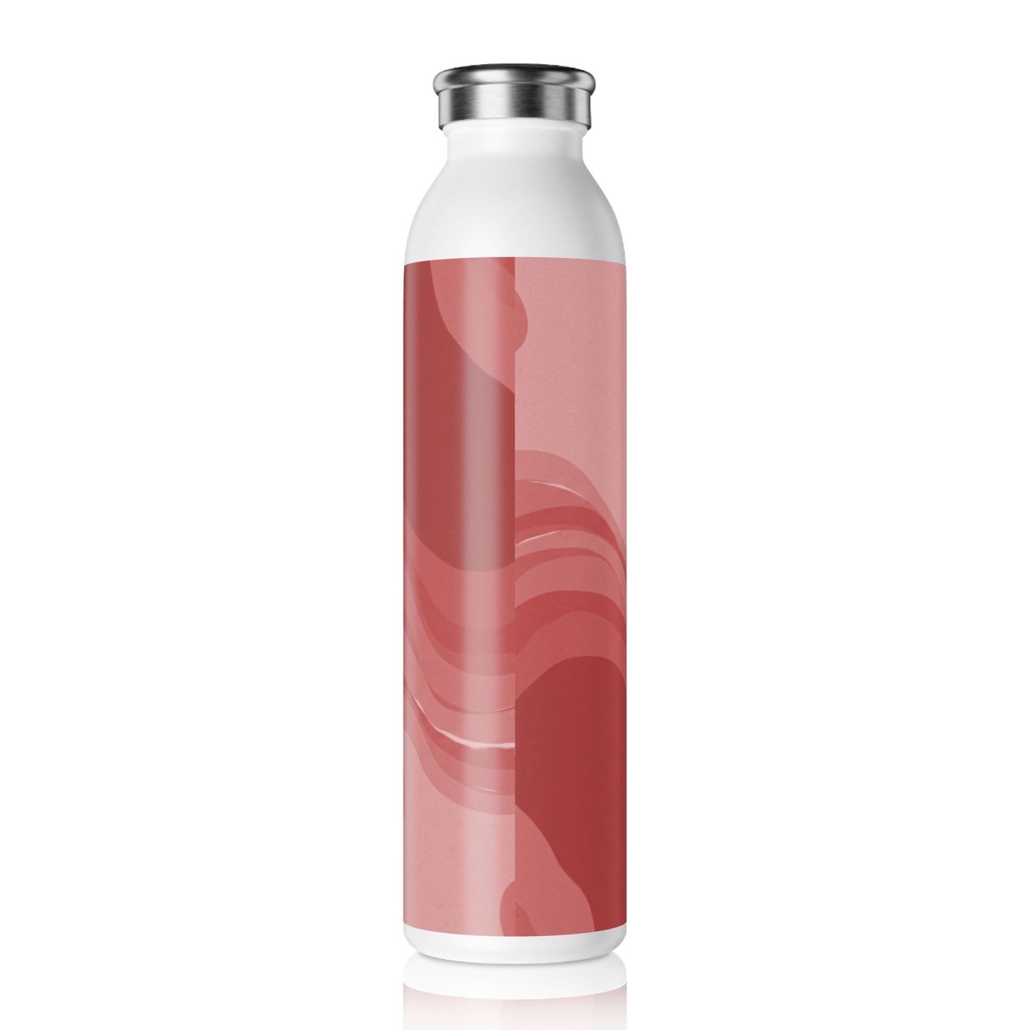 Power Red Wavey Slim Water Bottle, 20 oz White