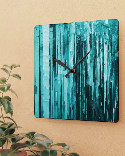 Striped Tif Acrylic Wall Clock, Round or Square, 10.75" x 10.75"