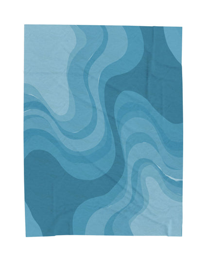 Sky Blue Wavey Velveteen Plush Blanket, 60" x 80"
