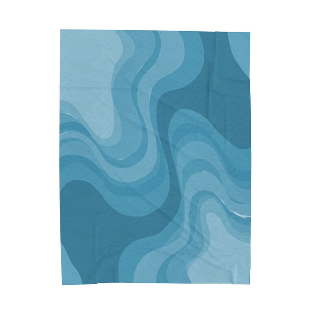 Sky Blue Wavey Velveteen Plush Blanket, 60" x 80"