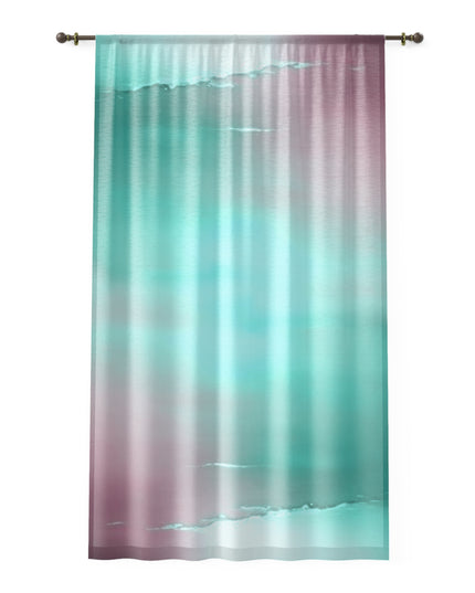 Green Sea Lavender Fog Window Curtain, 50" x 84", partially transparent