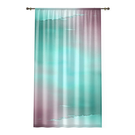 Green Sea Lavender Fog Window Curtain, 50" x 84", partially transparent