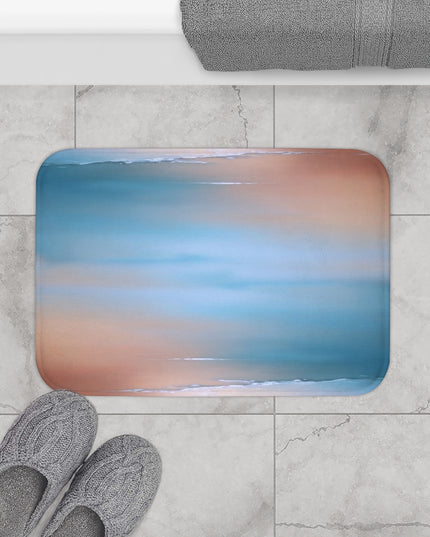 Blue Sea Peach Fog 24" x 17" Bath Mat