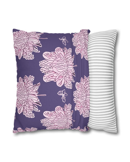 Magenta Floral Butterflies Spun Polyester Square Pillowcase, 14" x 14"