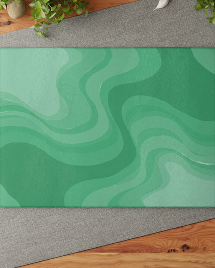 Mint Green Wavey Glass Cutting Board, 11" x 15"
