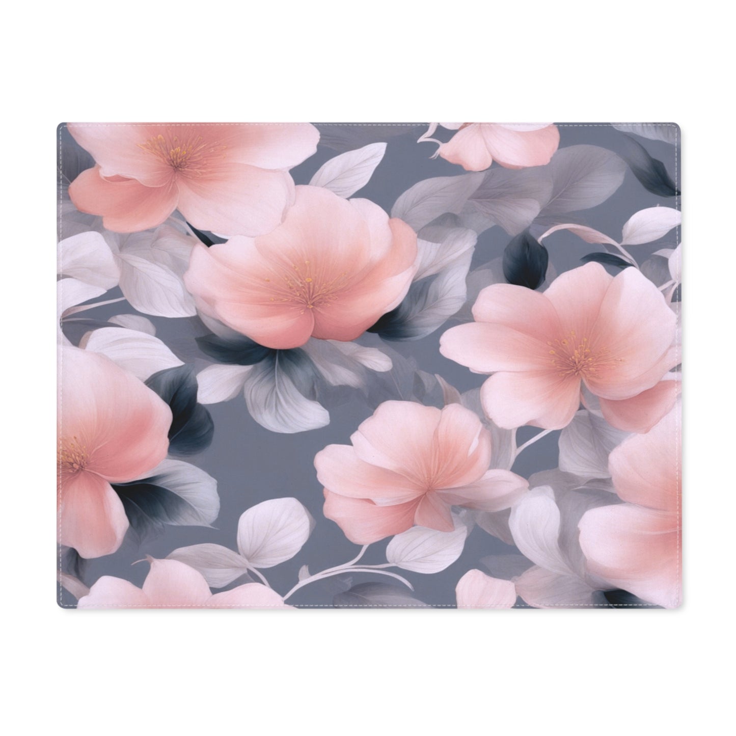 Peach and Blue Gray Floral Bunch Placemat, 1 pc