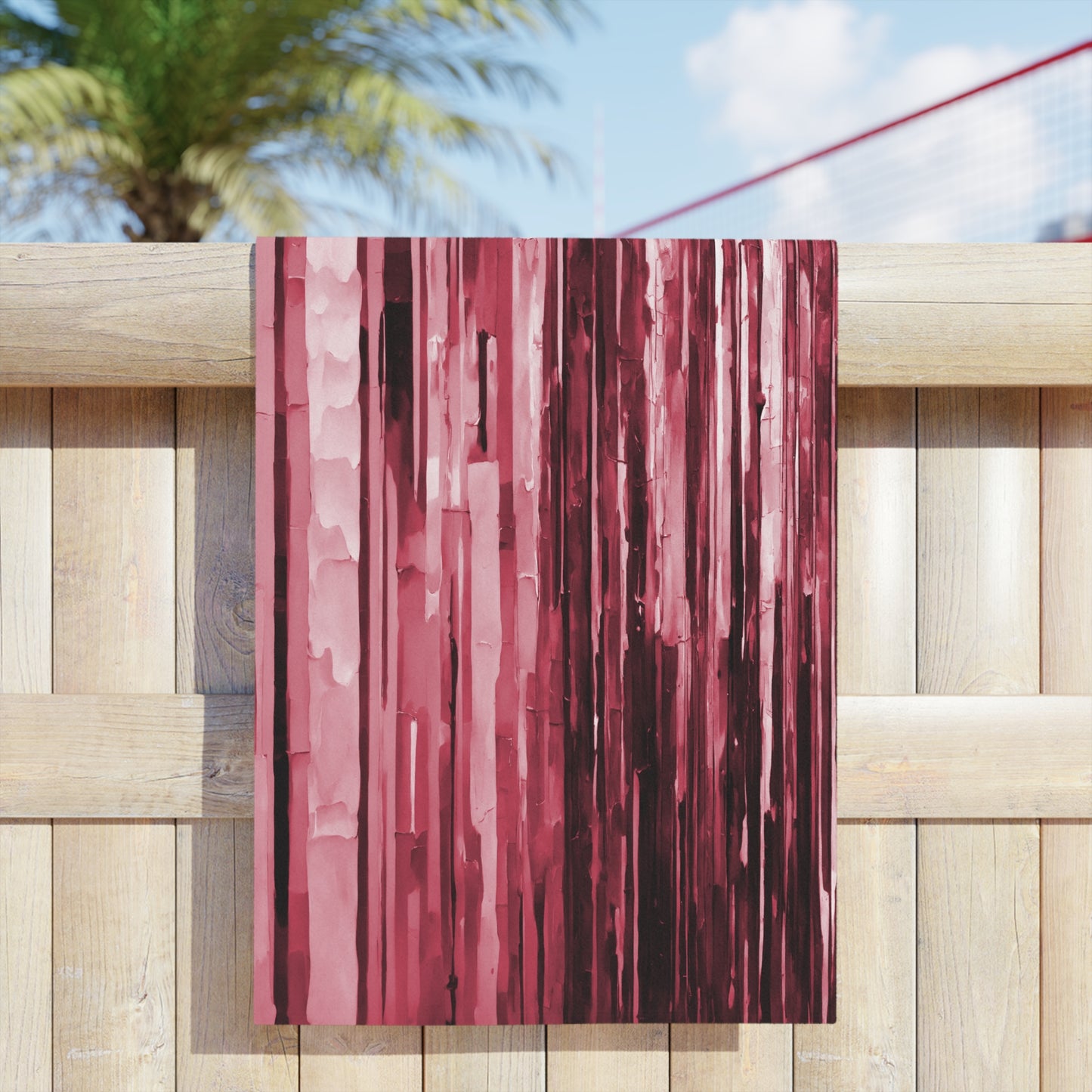 Striped Ruby Beach Towel, 24" x 44"