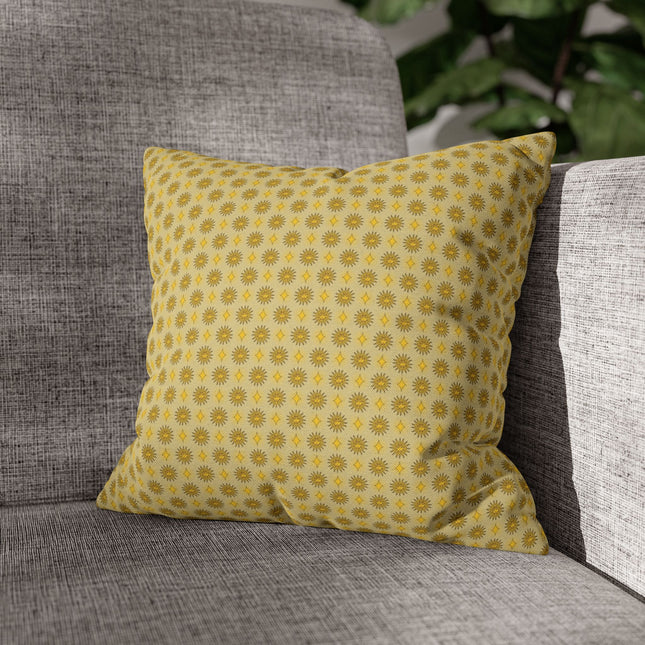 Lemongrass Star-crossed Bodies Spun Polyester Square Pillowcase, 14" x 14"