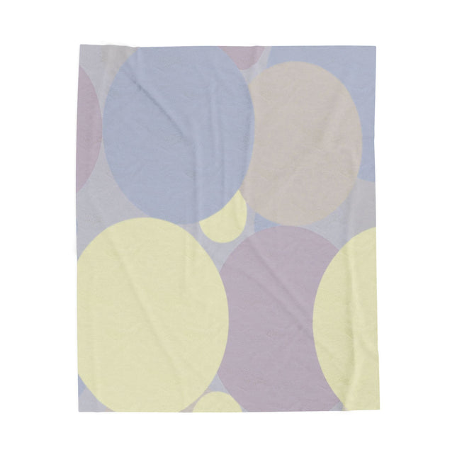 Pastel Soft Blue and Soft White Patches Velveteen Plush Blanket, 50" x 60"
