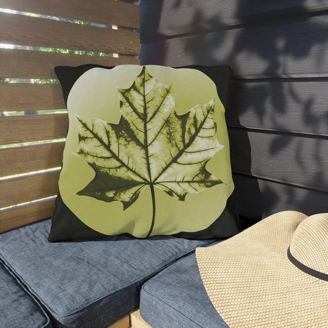 Lemongrass Maple Leaf 20" x 20" Outdoor Pillow