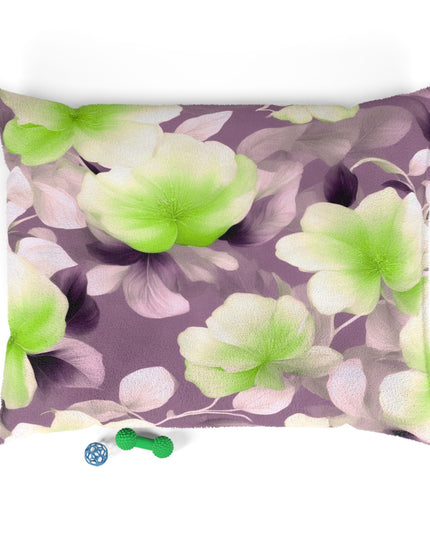 Lime Lavender Floral Bunch Pet Bed, 50" × 40"