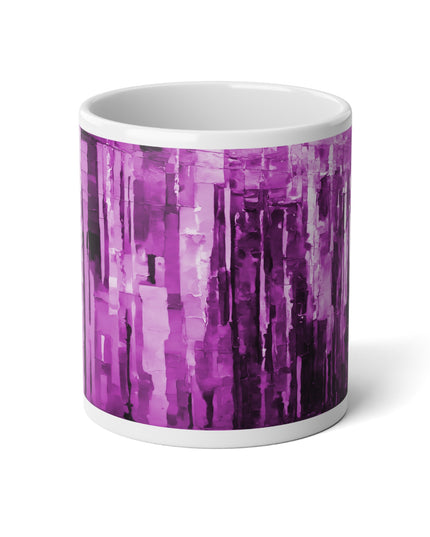 Striped Powder Lavender 20 oz White Glossy Jumbo Mug