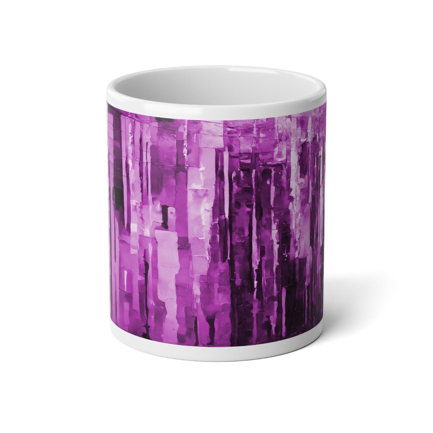 Striped Powder Lavender 20 oz White Glossy Jumbo Mug