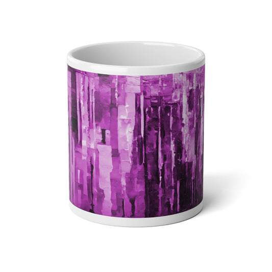 Striped Powder Lavender 20 oz White Glossy Jumbo Mug