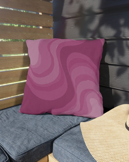 Pinky Mauve Wavey 18" x 18" Outdoor Pillow