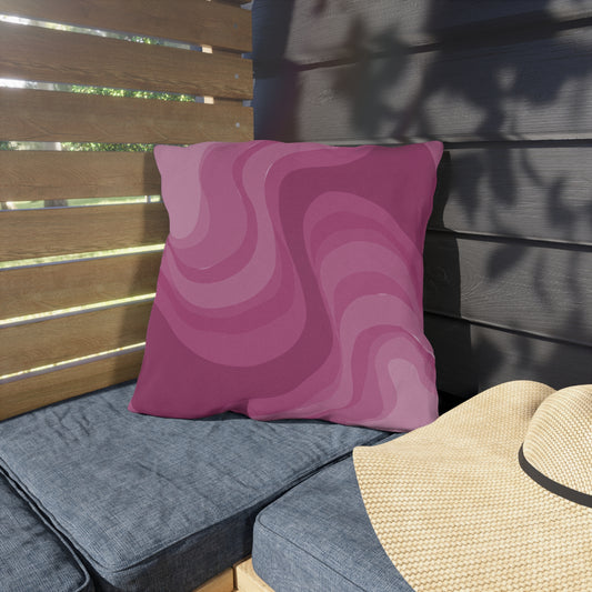 Pinky Mauve Wavey 18" x 18" Outdoor Pillow