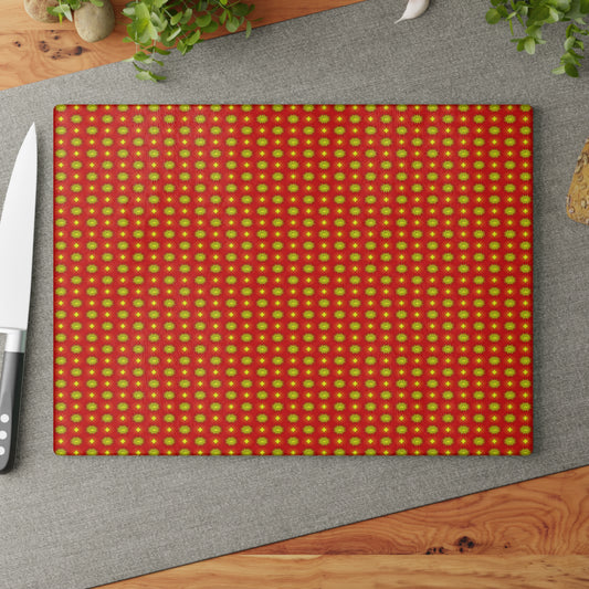 Late Evening Star-crossed Bodies Glass Cutting Board, 11" x 15"