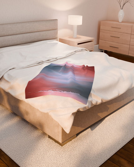 Gray Sea Pink Fog Velveteen Plush Blanket, 30" x 40"