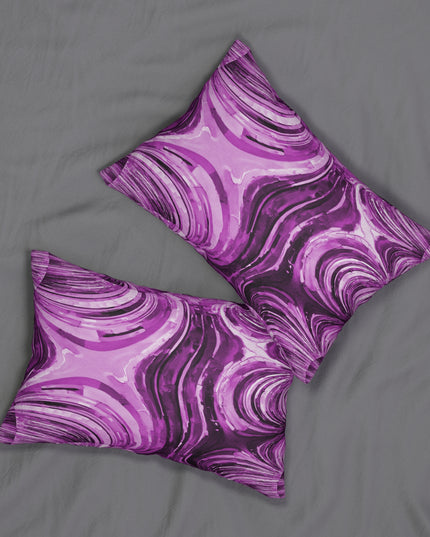 Uzi Spiral Powder Lavender Spun Polyester Lumbar Pillow, 20" x 14"