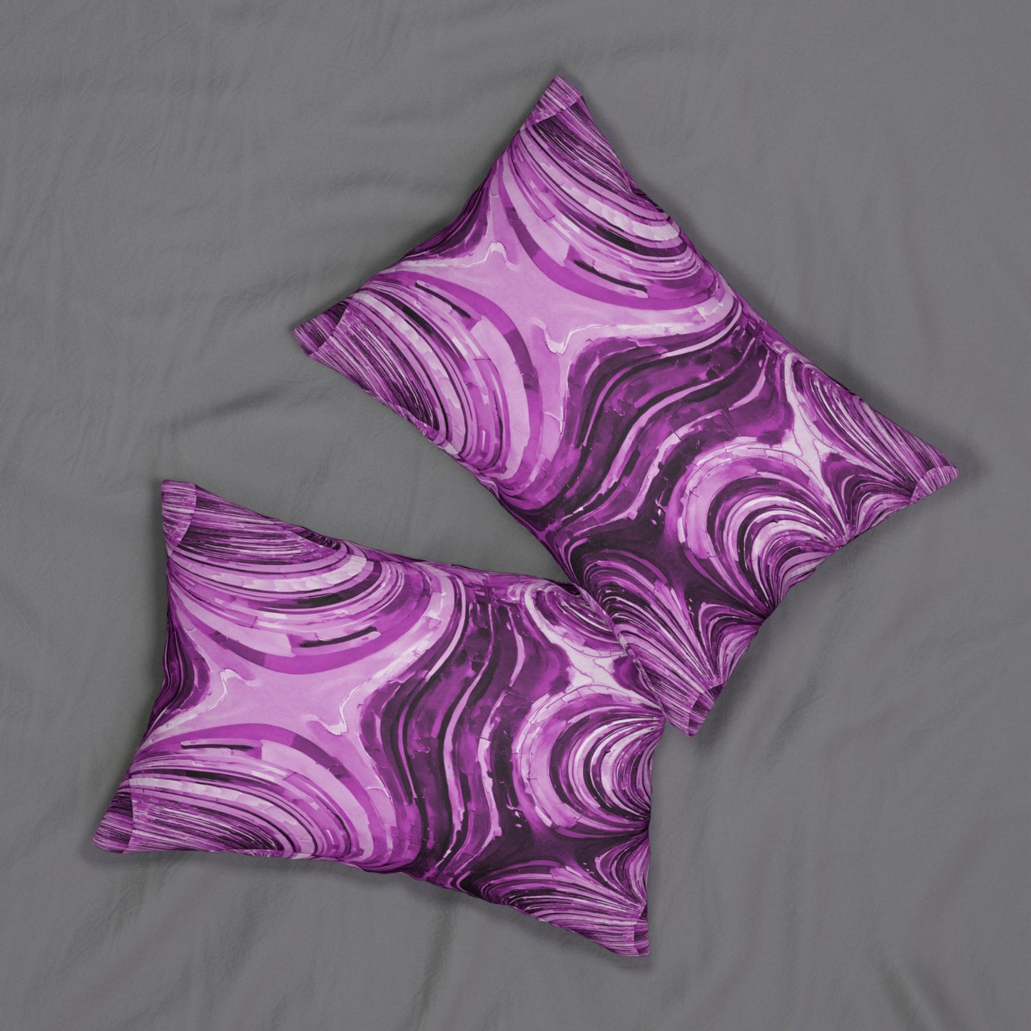 Uzi Spiral Powder Lavender Spun Polyester Lumbar Pillow, 20" x 14"