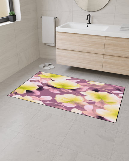 Lemon Blossom Floral Bunch Heavy Duty Floor Mat, 36" x 60"
