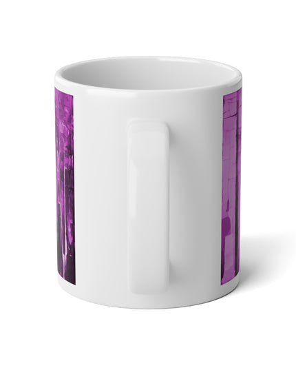 Striped Powder Lavender 20 oz White Glossy Jumbo Mug