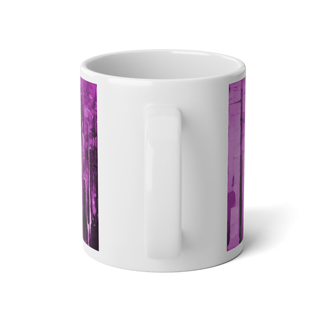 Striped Powder Lavender 20 oz White Glossy Jumbo Mug