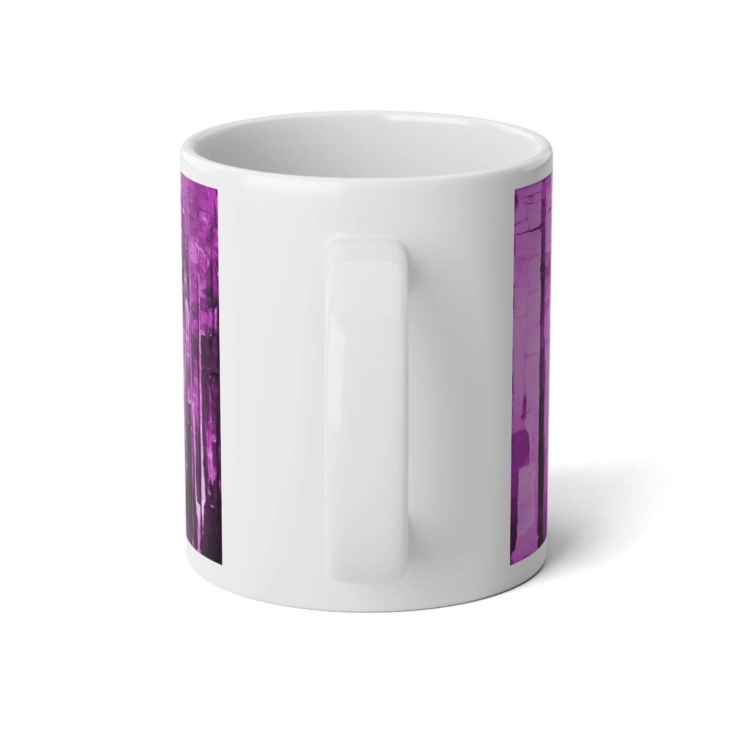 Striped Powder Lavender 20 oz White Glossy Jumbo Mug