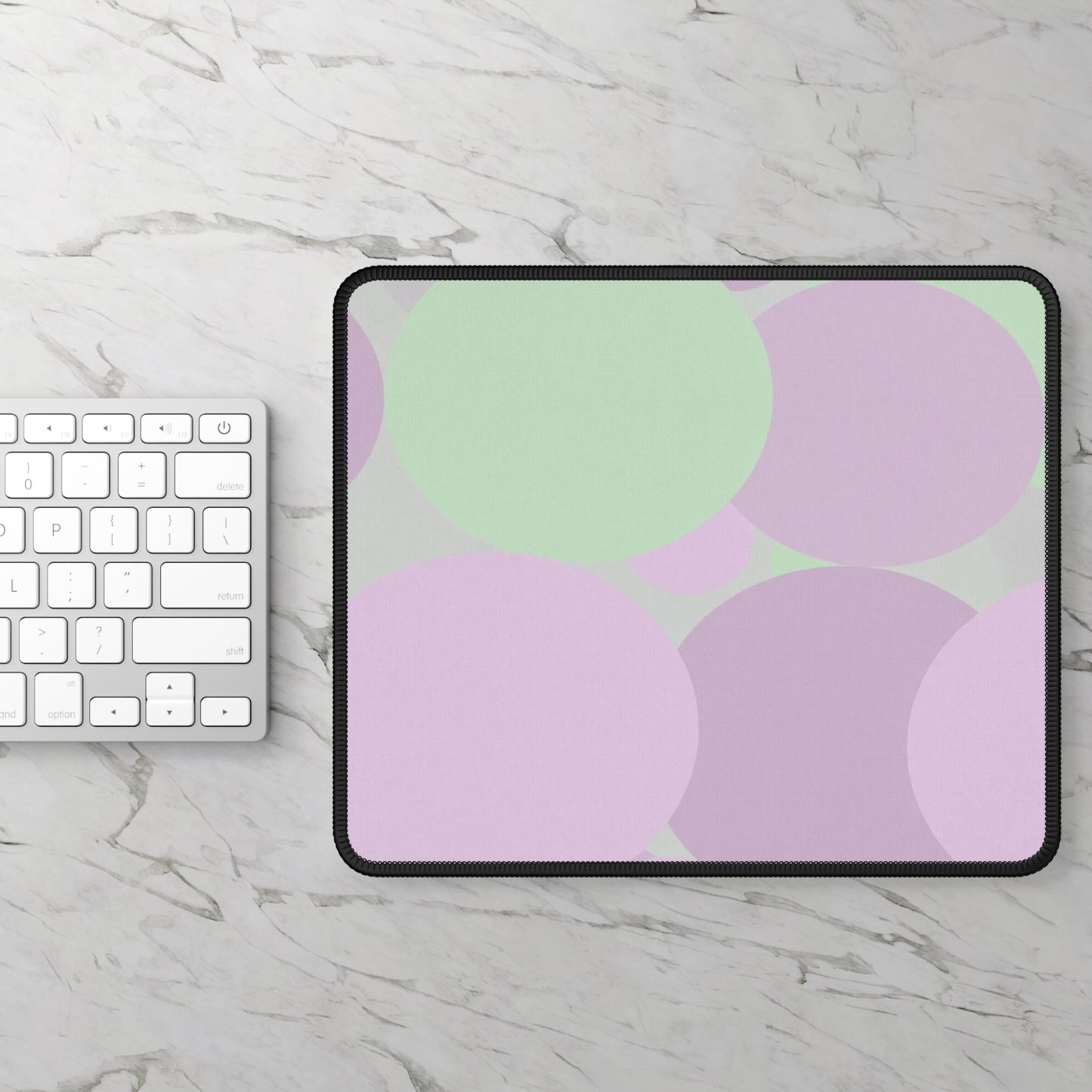 Pastel Lavender Purple and Soft Green Patches 9" x 7" Gaming Mouse Pad