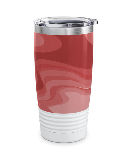 Power Red Wavey Ringneck Tumbler, 20oz in white