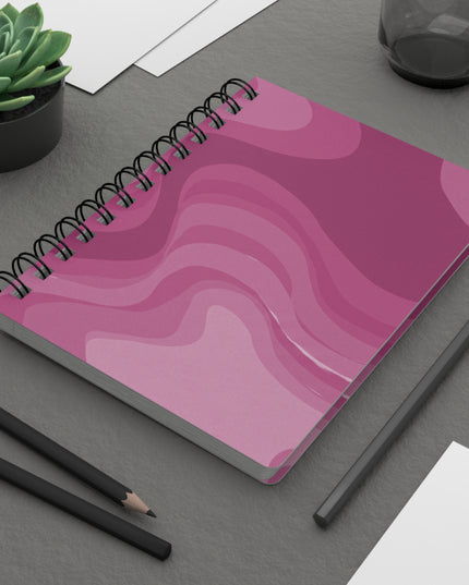 Pinky Mauve Wavey Spiral Bound Journal, 5" x 7" 150 pages