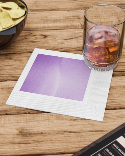Soft Lavender Fade White Coined Napkins, 6.5" x 6.5"