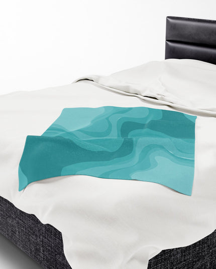 Tif Green Wavey Velveteen Plush Blanket, 30" x 40"