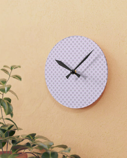Pink Mornings Star-crossed Bodies Acrylic Round Wall Clock, 8" x 8"