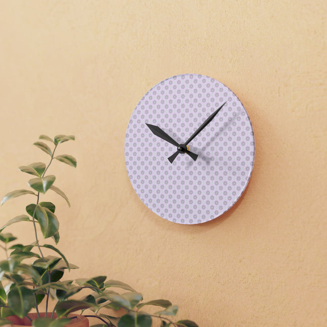 Pink Mornings Star-crossed Bodies Acrylic Round Wall Clock, 8" x 8"