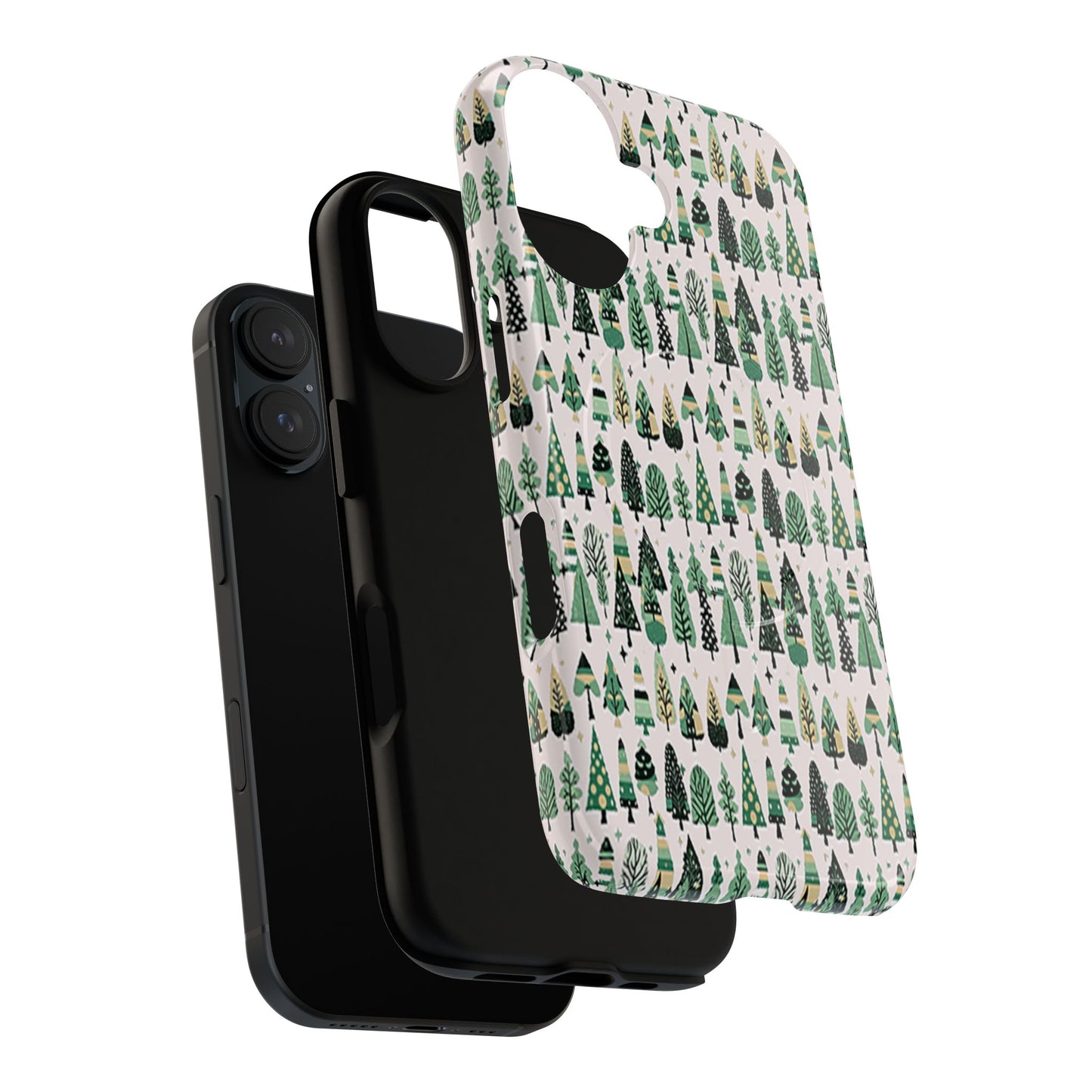Mini Vintage Green Trees Iphone 16 Tough Magnetic Cases