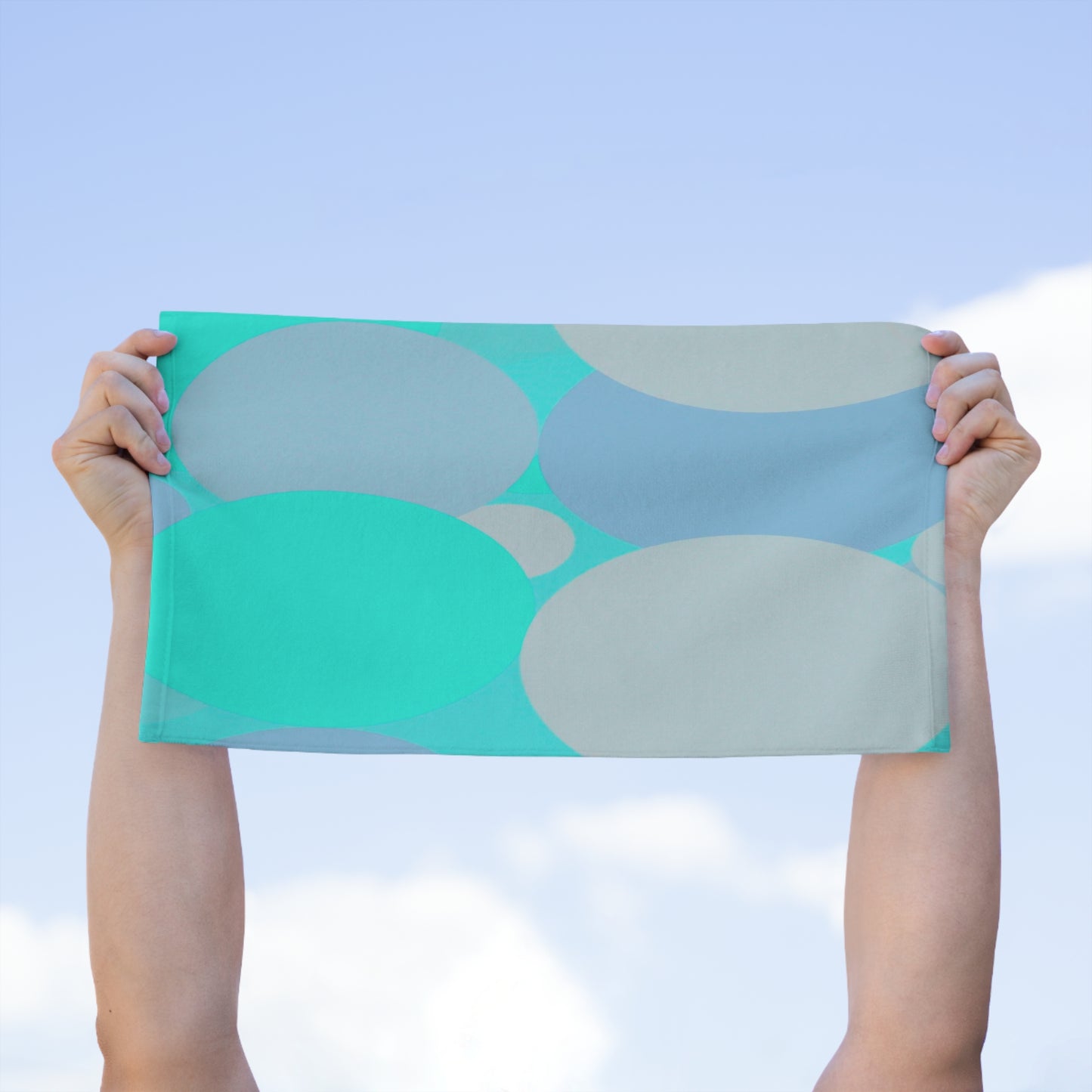 Pastel Tan and Tif Patches Rally Towel, 11" x 18"