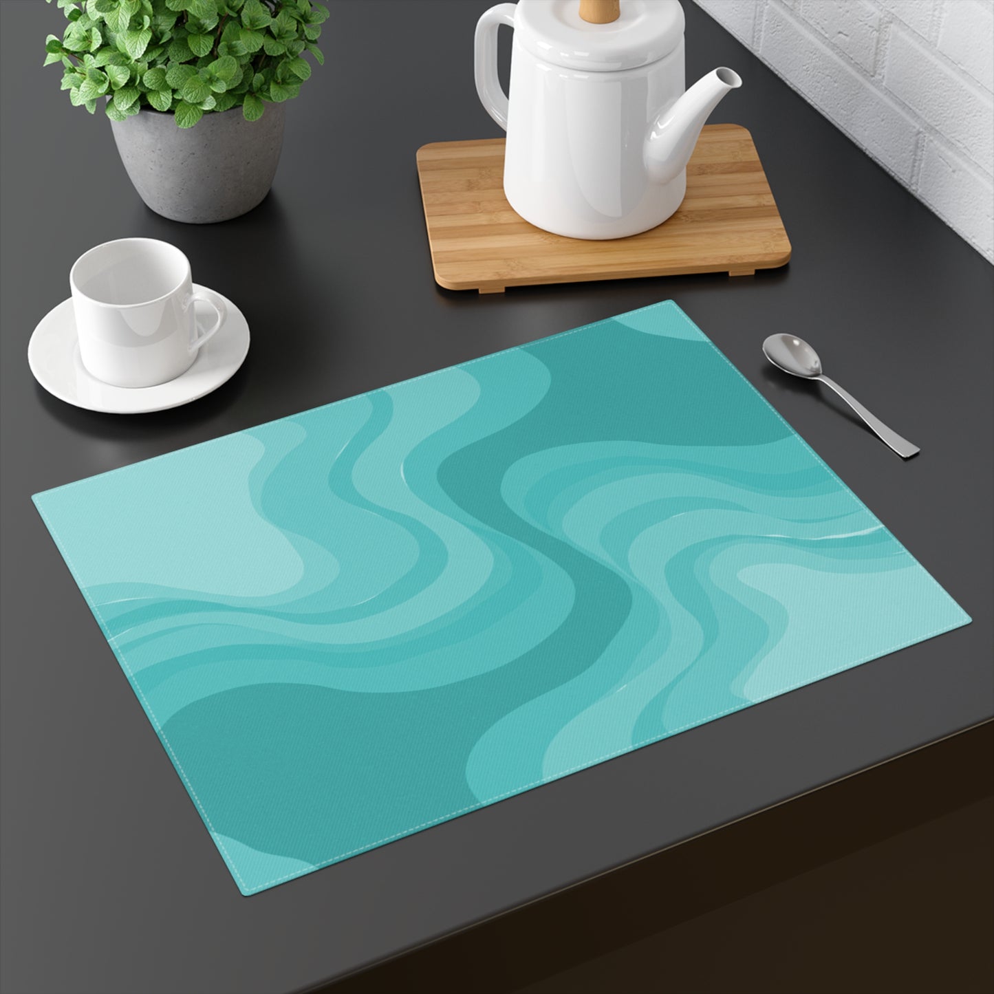 Tif Green Wavey Placemat, 1 pc