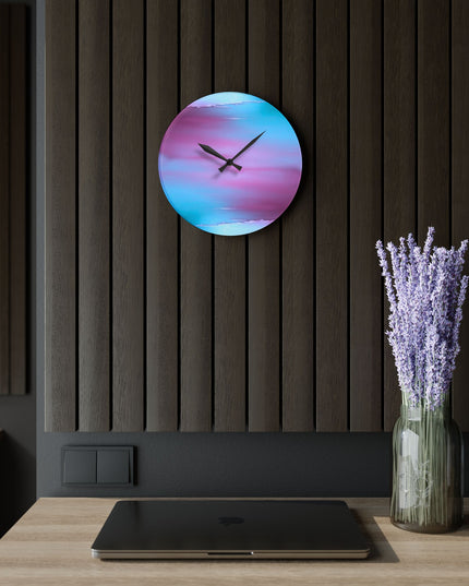Wine Sea Blue Fog Acrylic Wall Clock, Round or Square, 10.75" x 10.75"