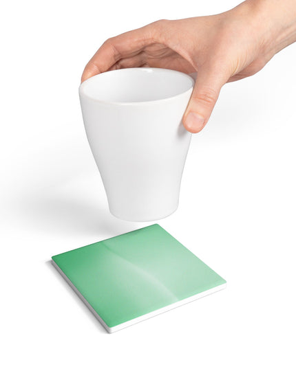 Mint Fade 4" x 4" Square Ceramic Coaster