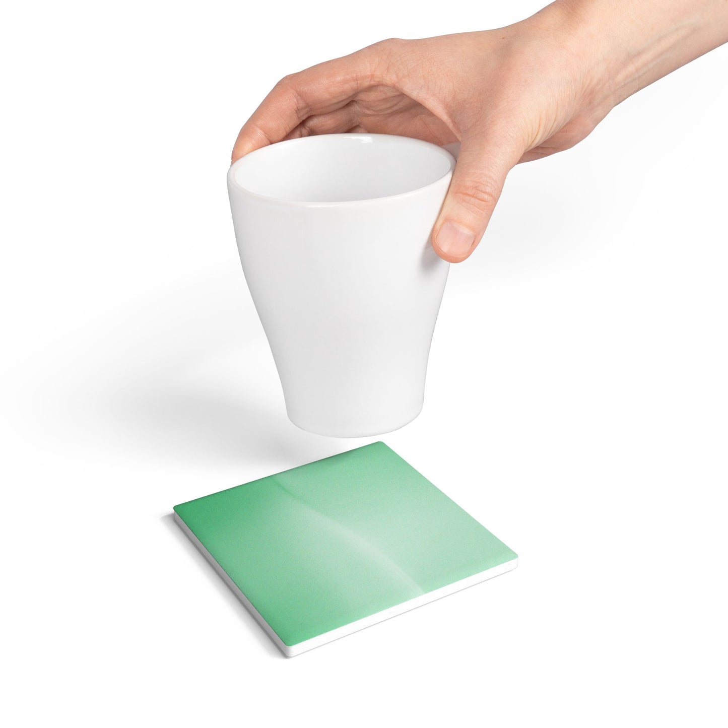 Mint Fade 4" x 4" Square Ceramic Coaster