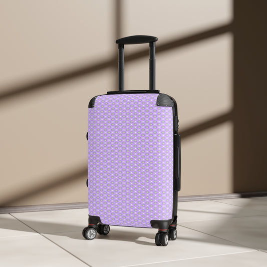 Lavender Star-crossed Bodies Small Suitcase with built in lock, 4 double-wheels, telescopic handle, and ABS back hard-shell