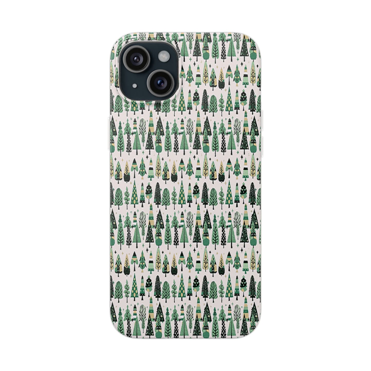 Mini Vintage Green Trees Iphone 15 Plus Flexi Case